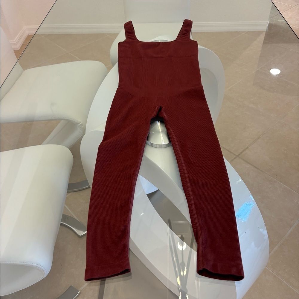 Elegant Rusty color Stretchy  Jumpsuit Leggings